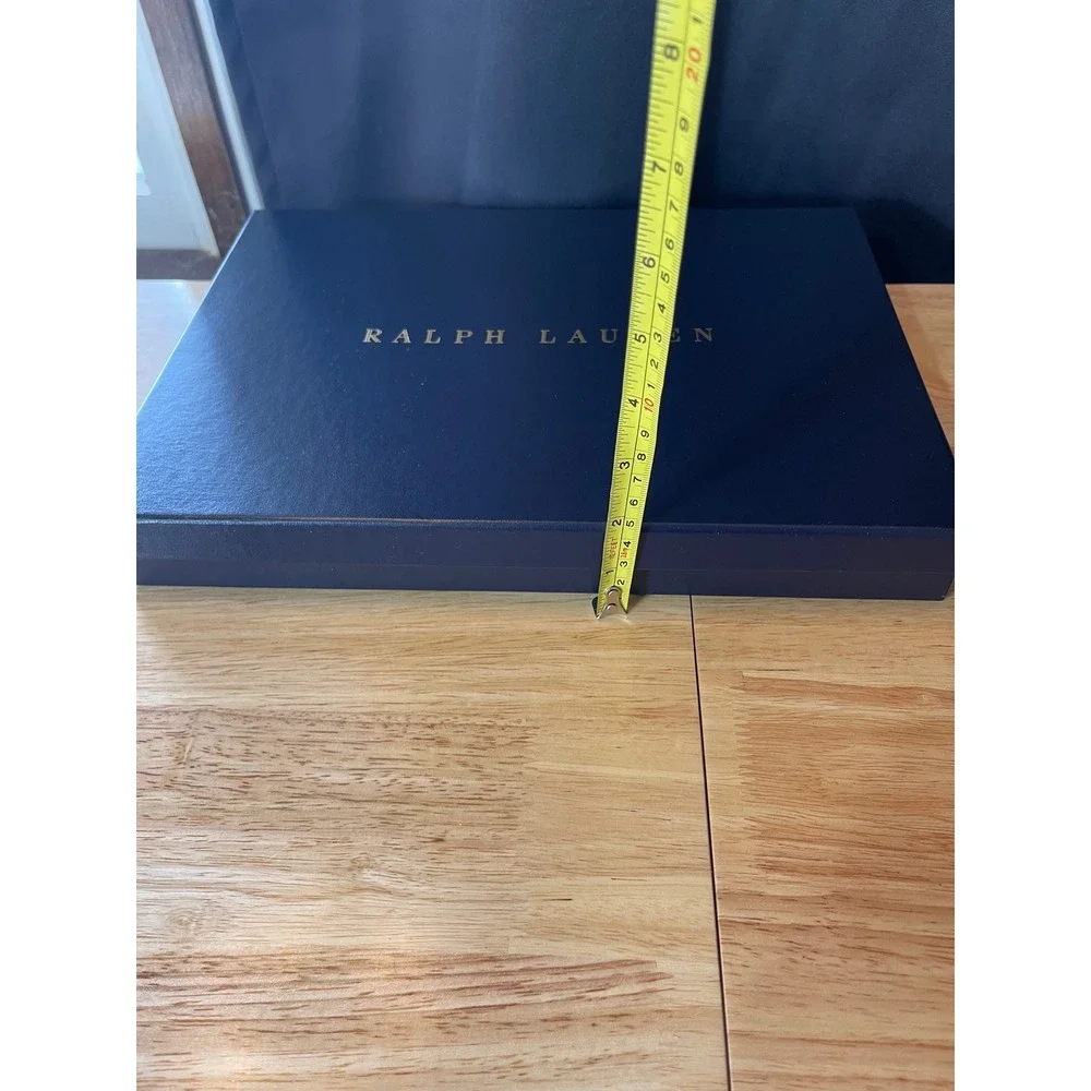 Ralph Lauren Navy Blue Gold Lettering Large‎ Gift Box 12.5x9.5x1.5 Empty Storage